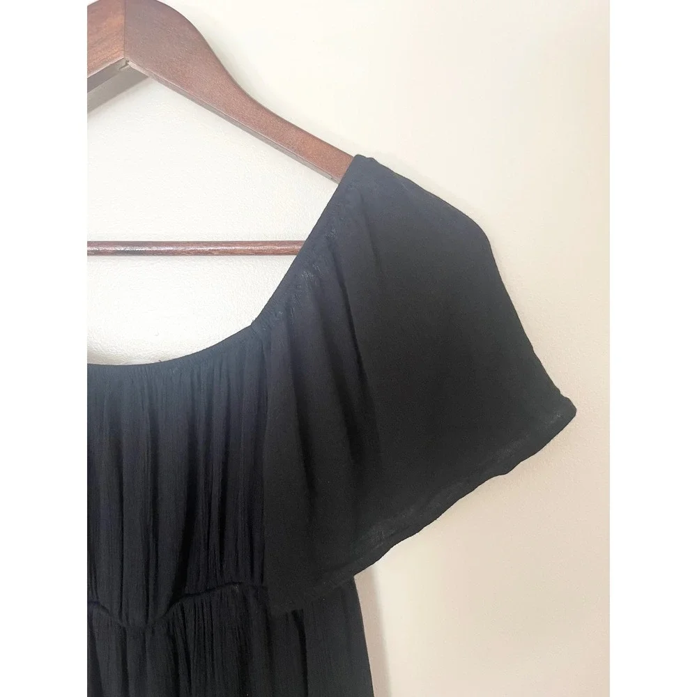 Altar'd‎ State Black Tiered Babydoll Dress Flutter Sleeve Casual Summer XS